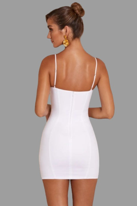 Ohpolly - 5505 - cotton white mini dress