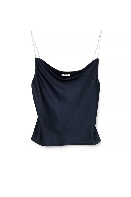 Rhinestone Detail Waterfall Front Singlet