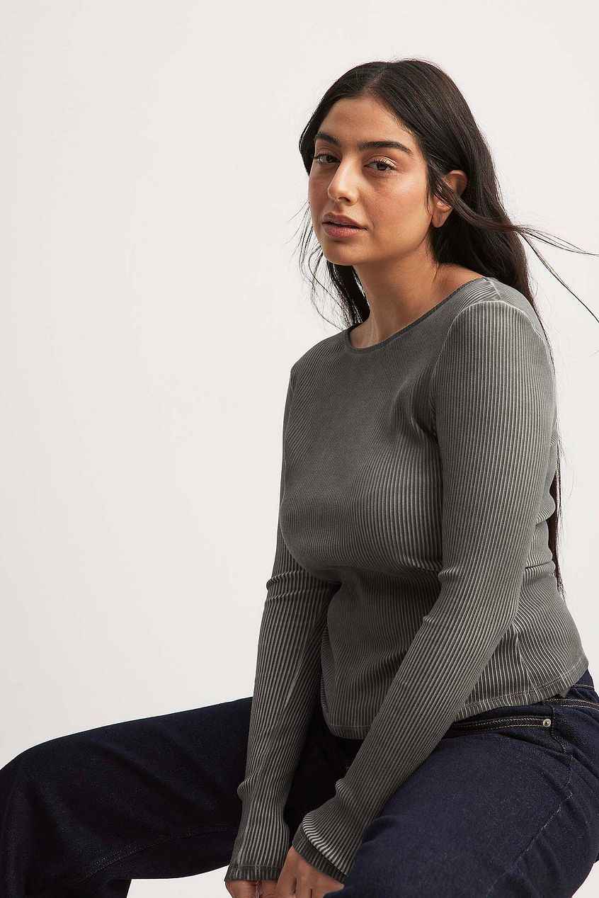 Na-kd  - Ribbed Long Sleeve Top