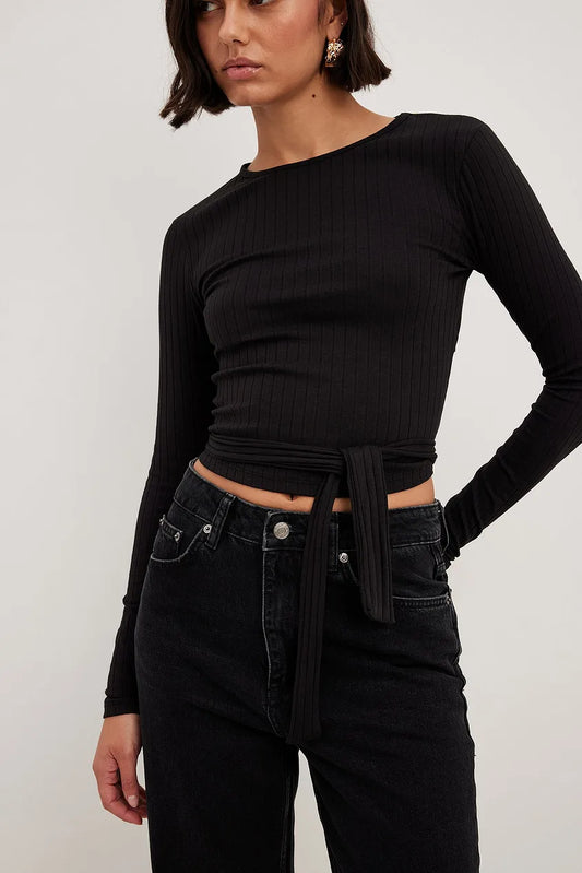 Ribbed Open Back Top