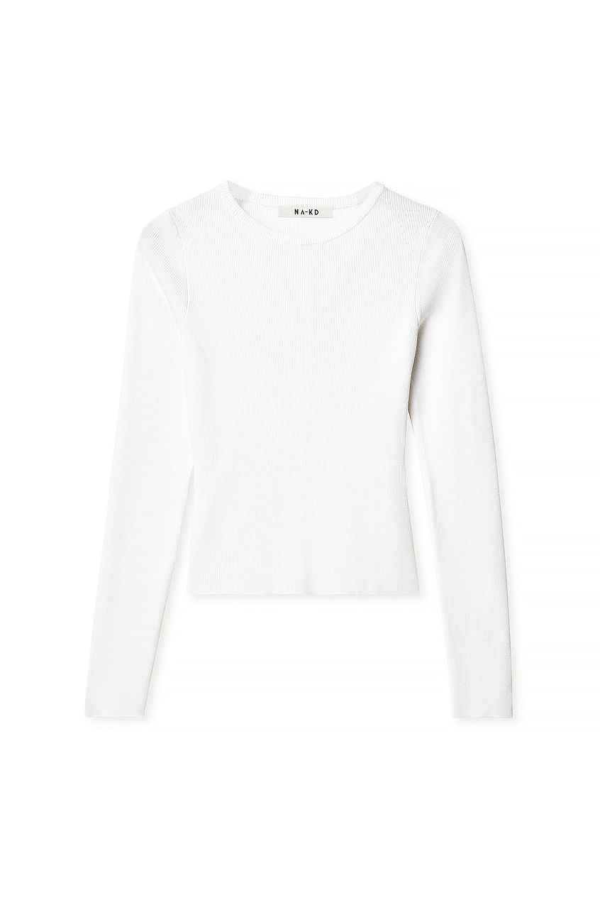 Na-kd - Ribbed Knitted Round Neck Top
