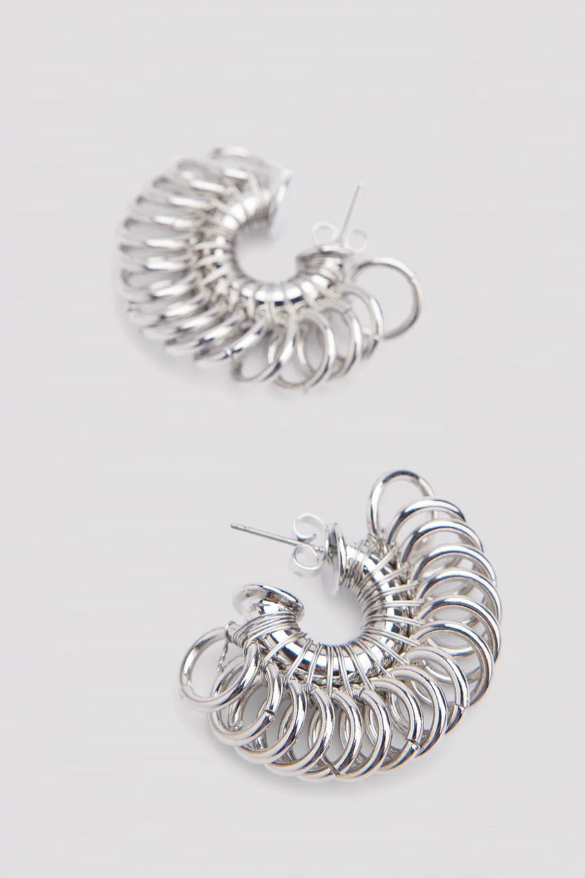 Ring Detail Earrings Silver