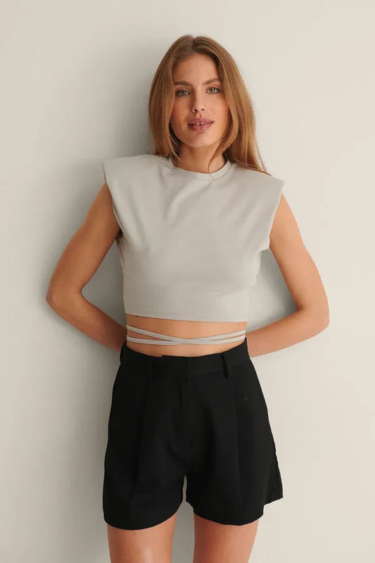 Shoulder Padded Detail Top