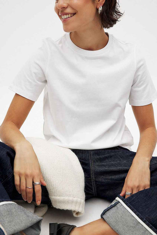Na-kd Round Neck Cotton T-Shirt