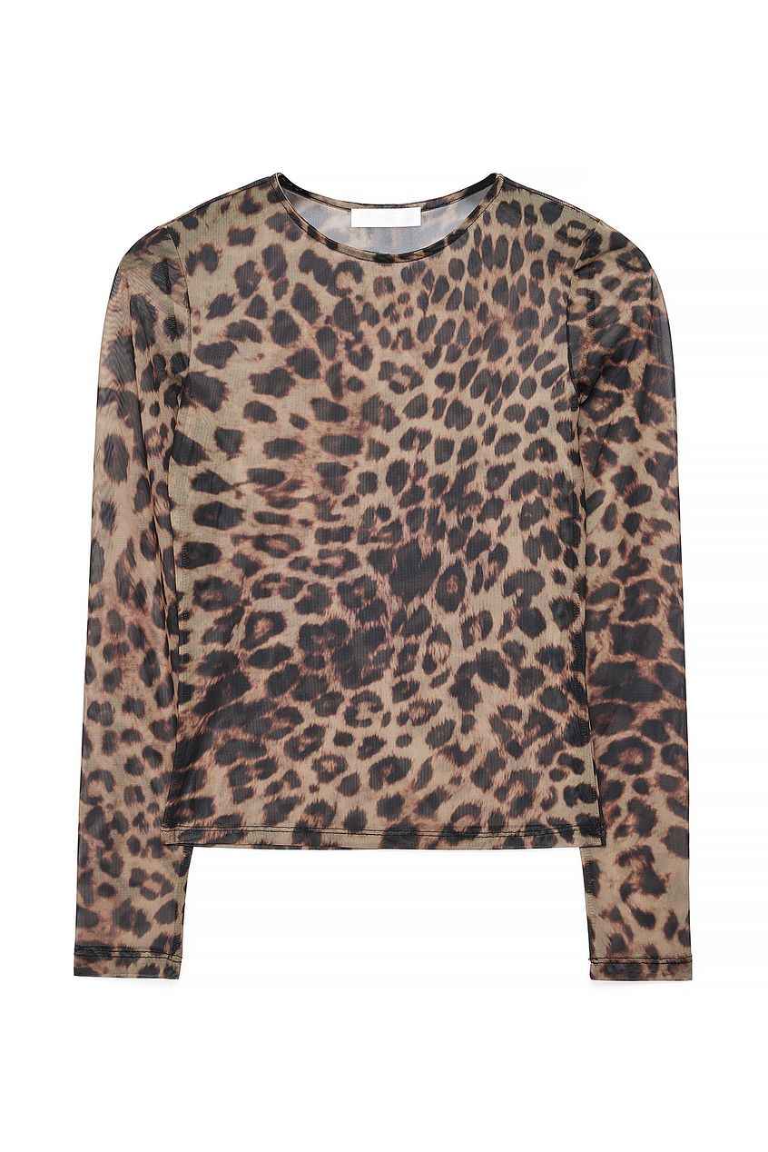 Na-kd Round Neck Fitted Mesh Top