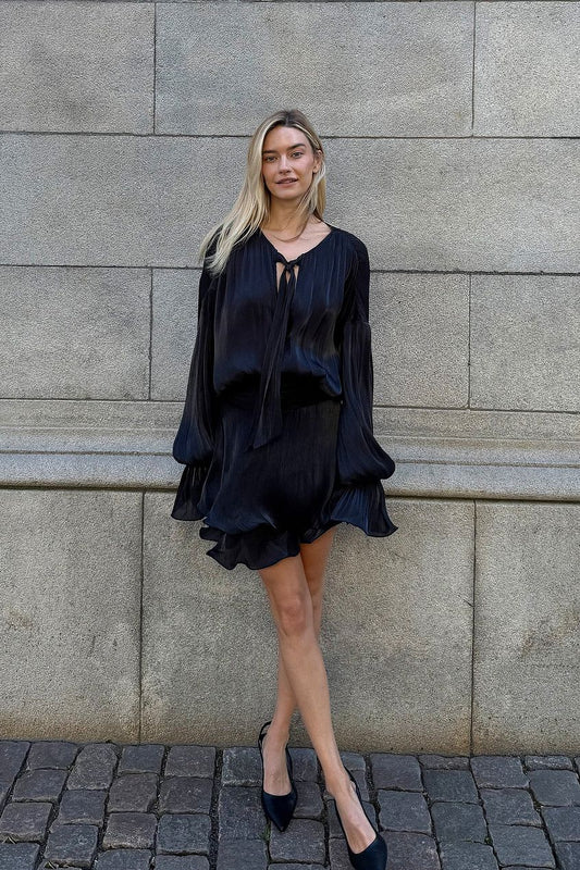 Na-kd Ruched Waist Ruffle Mini Dress