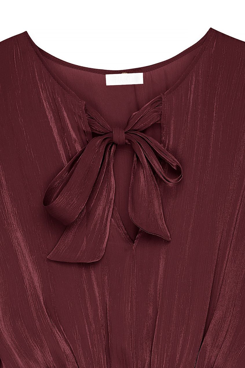 Na-kd Ruched Waist Ruffle Mini Dress