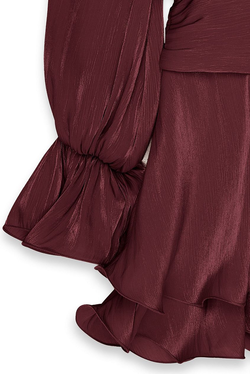 Na-kd Ruched Waist Ruffle Mini Dress