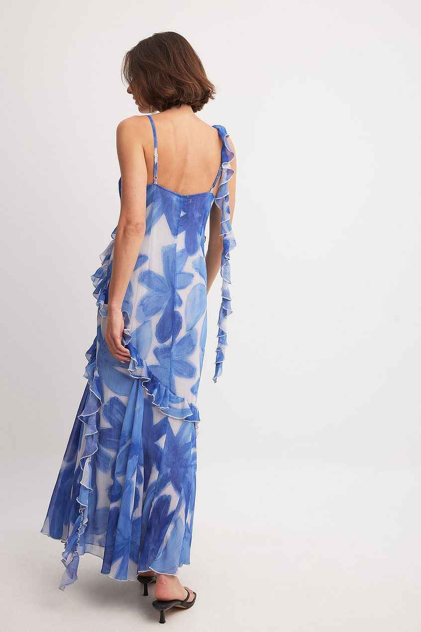 Na-kd Ruffle Detail Chiffon Maxi Dress