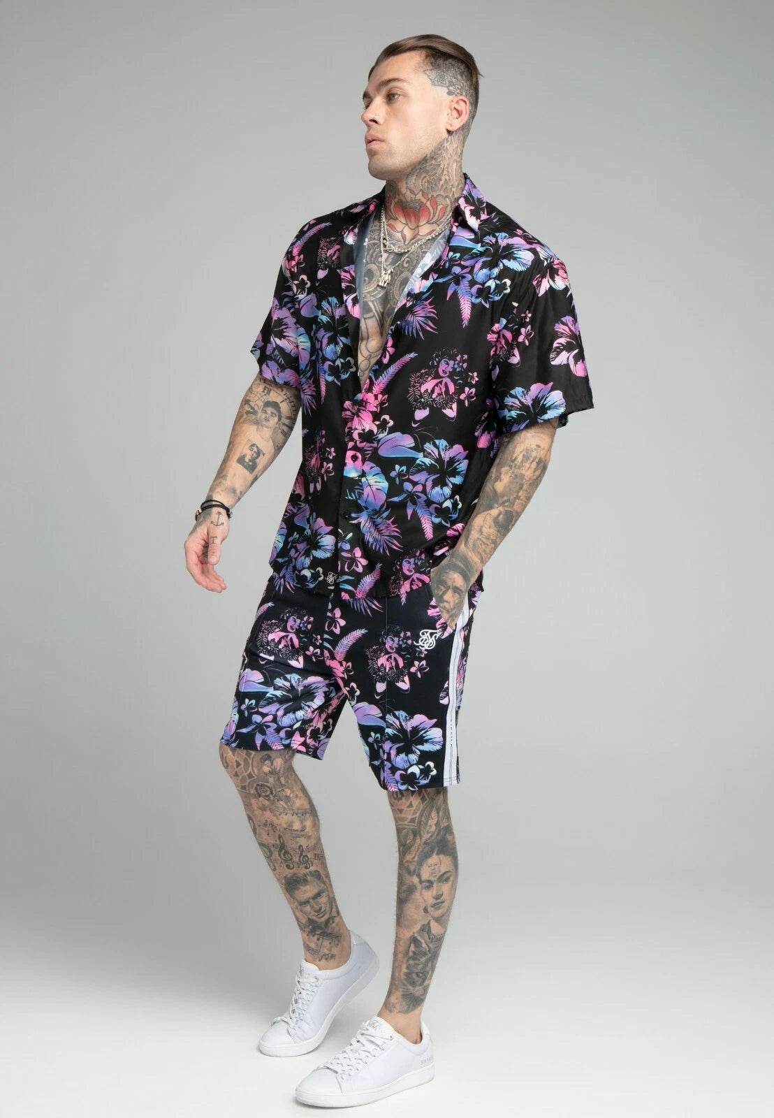 Asos Siksilk logo print t-shirt in black