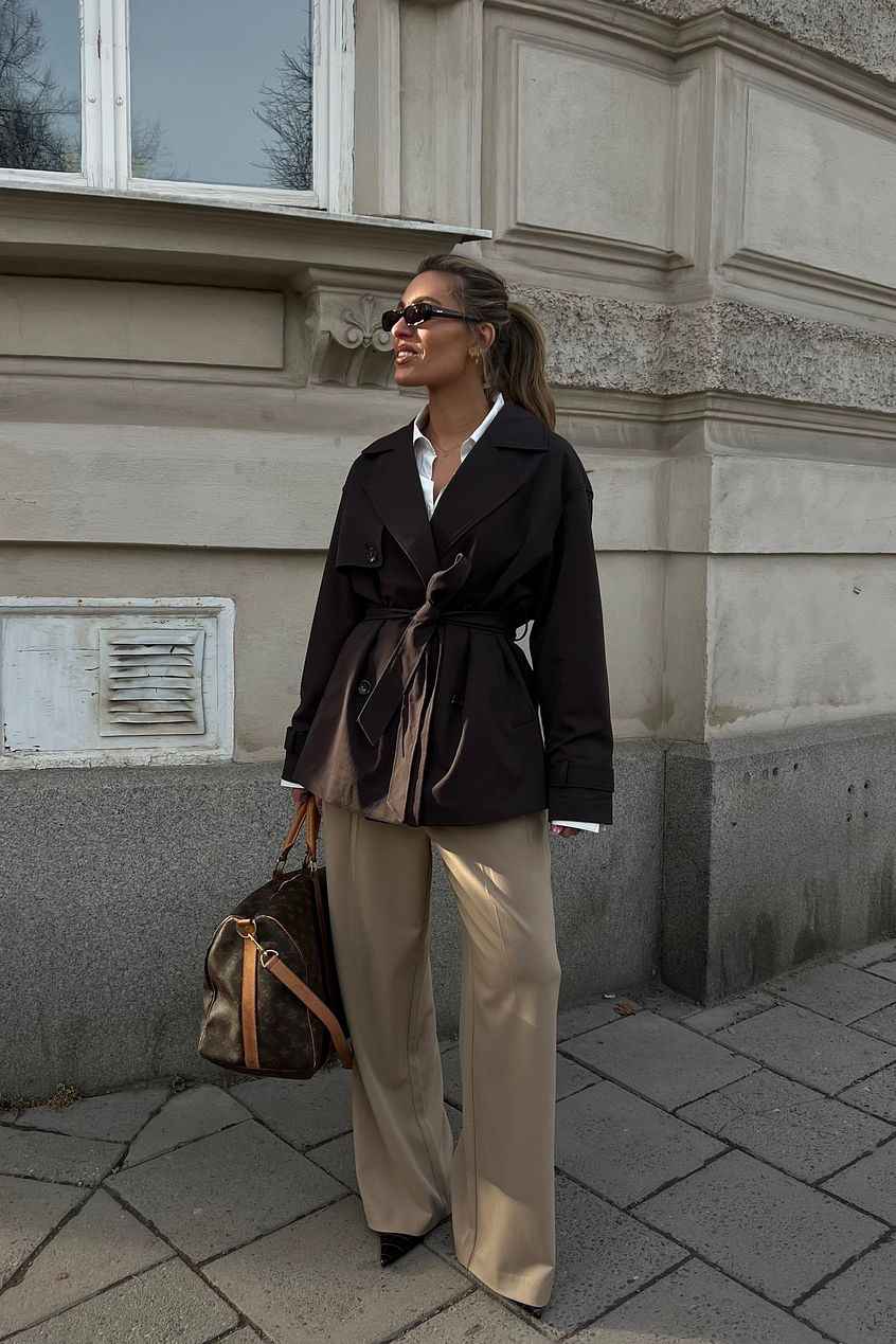 Na-kd Belted Short Trenchcoat