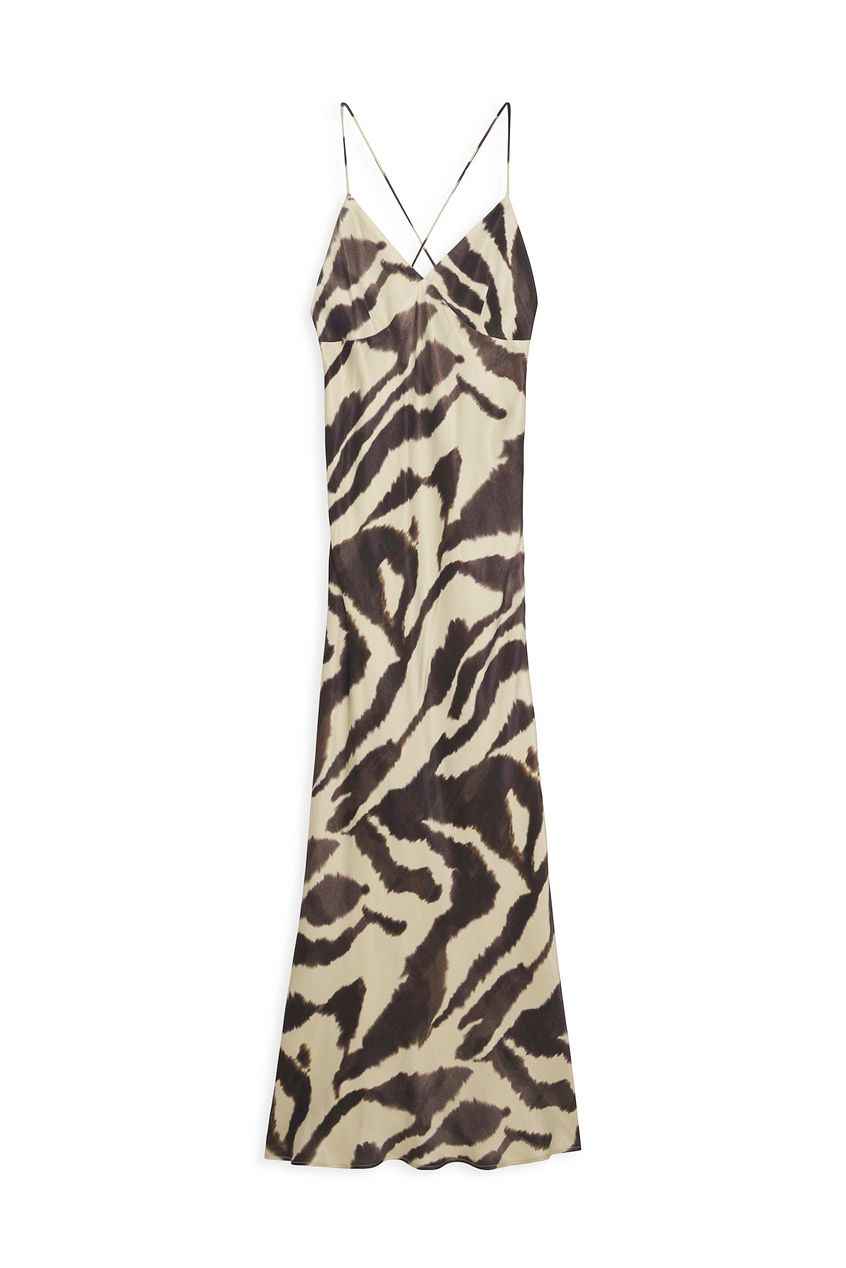 NA-KD - Satin Slip Dress Zebra