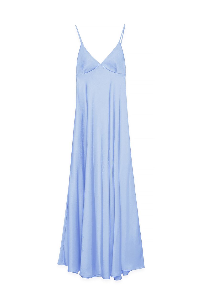 Na-kd Satin Tie Back Volume Dress