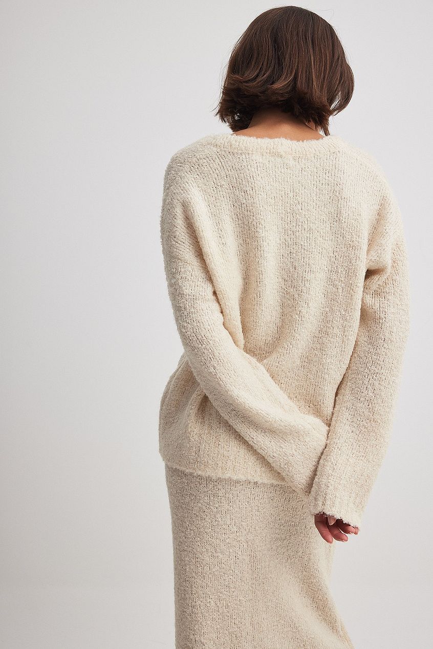 Scoop Neck Knitted Sweater