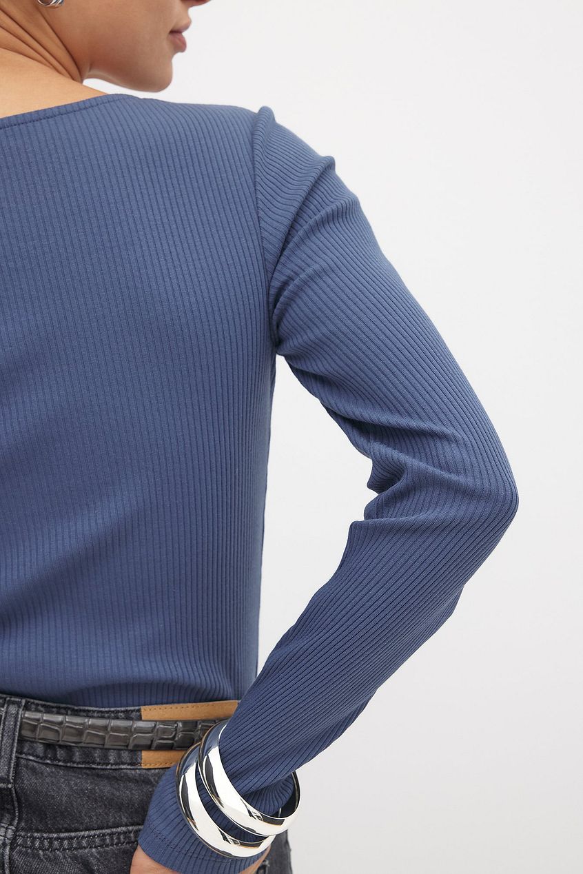 Na-kd Scoop Neck Ribbed Top