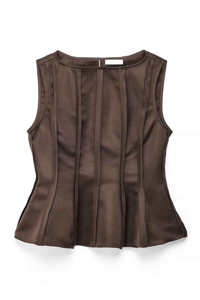 Na-kd Seam Detail Satin Top
