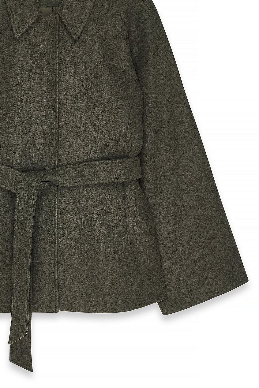 Na-kd Seam Detail Belted Short Coat