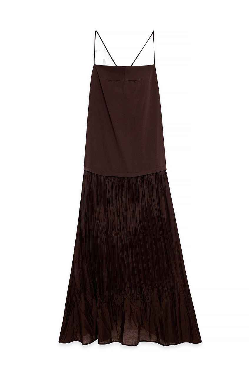 Na-kd Sheer Plisse Skirt Slip Dress