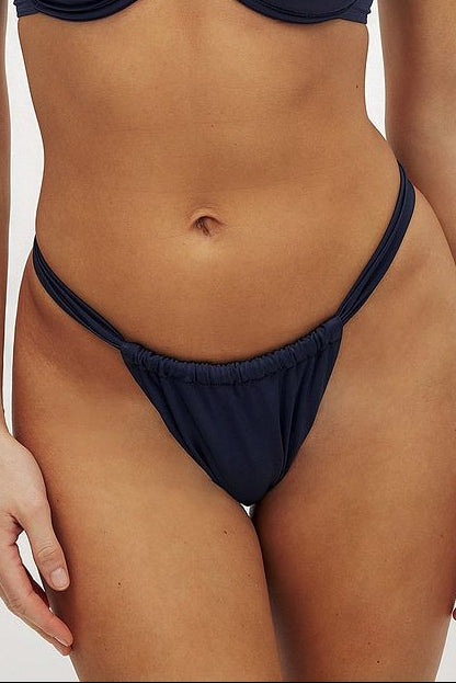 Shiny High Cut Draped Bikini Panty