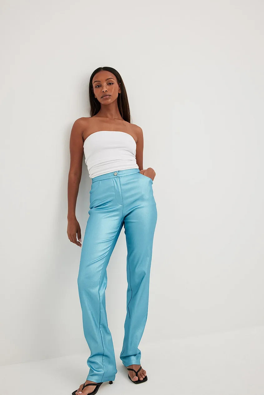 Shiny Mid Waist Trousers