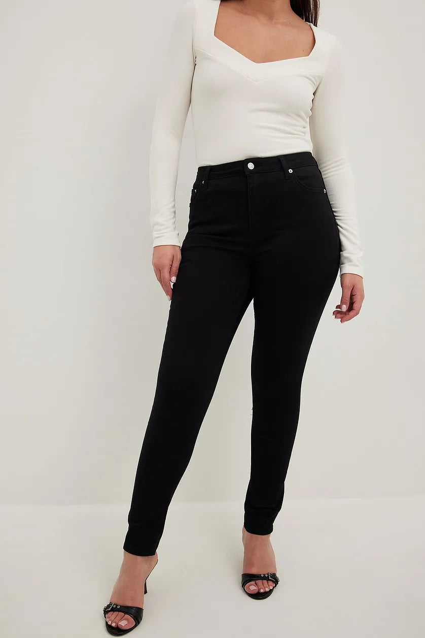 Skinny High Waist Jeans Black