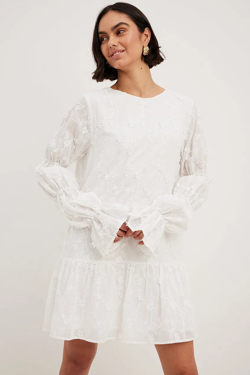 Sleeve Detail Deep Back Dress