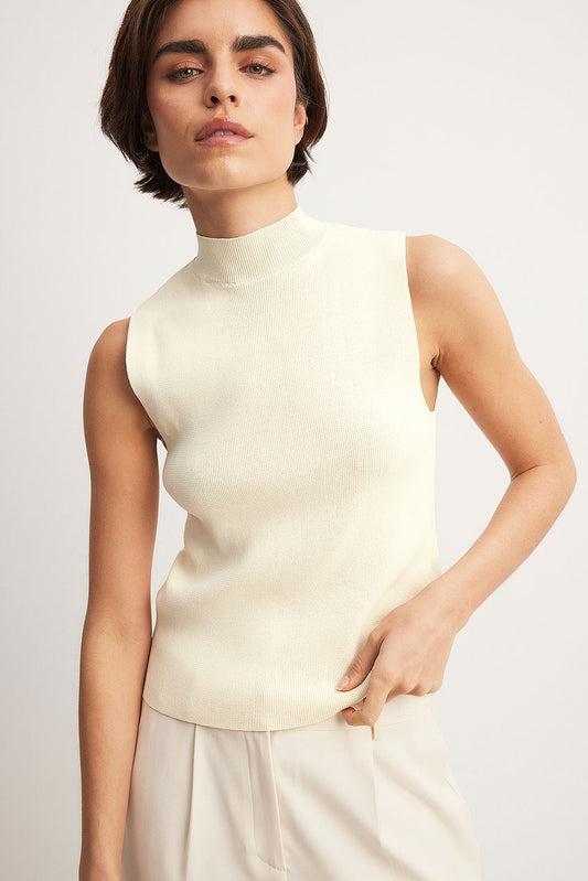 Sleeveless Straight Fine Knitted Top