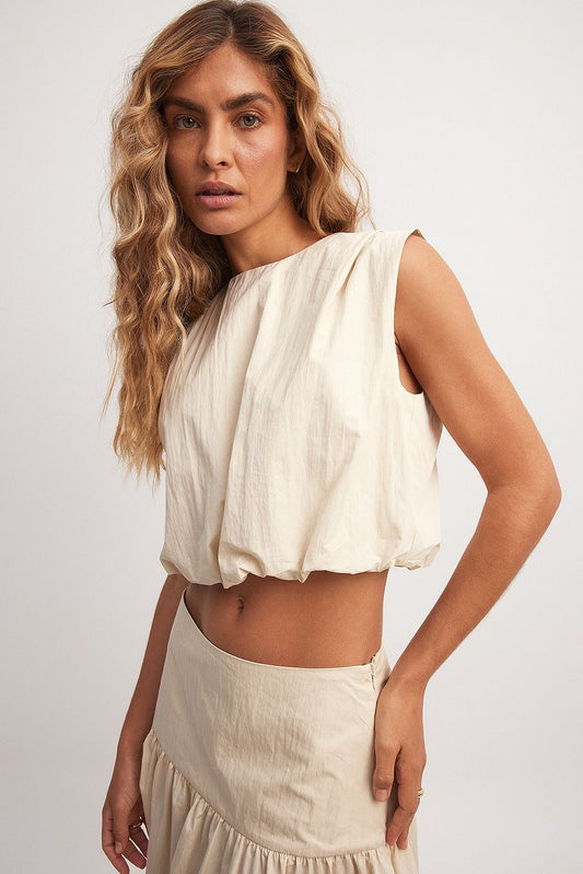 Sleeveless Balloon Hem Top