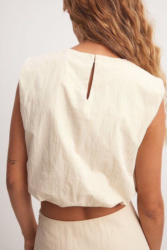 Sleeveless Balloon Hem Top