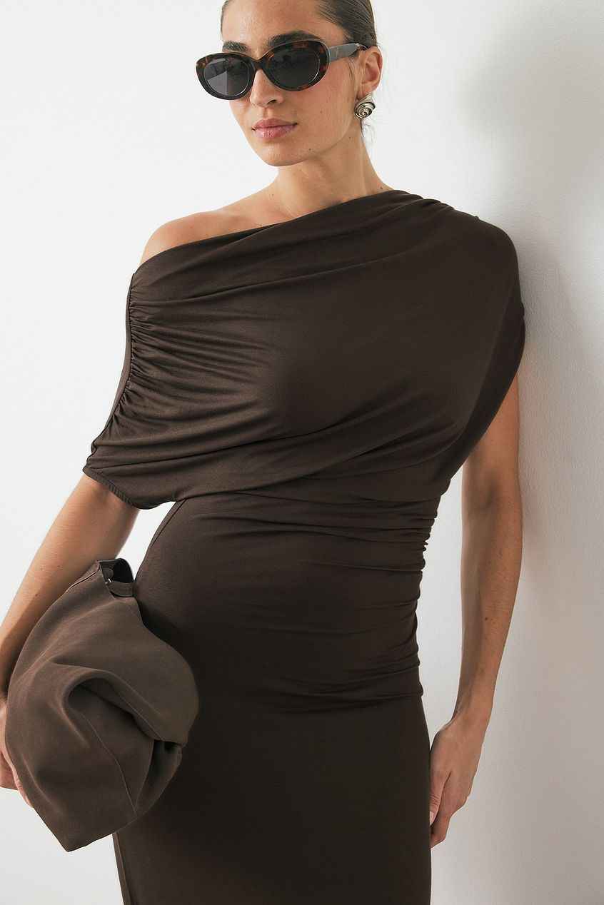 Na-kd Soft Line Draped Maxi Dress