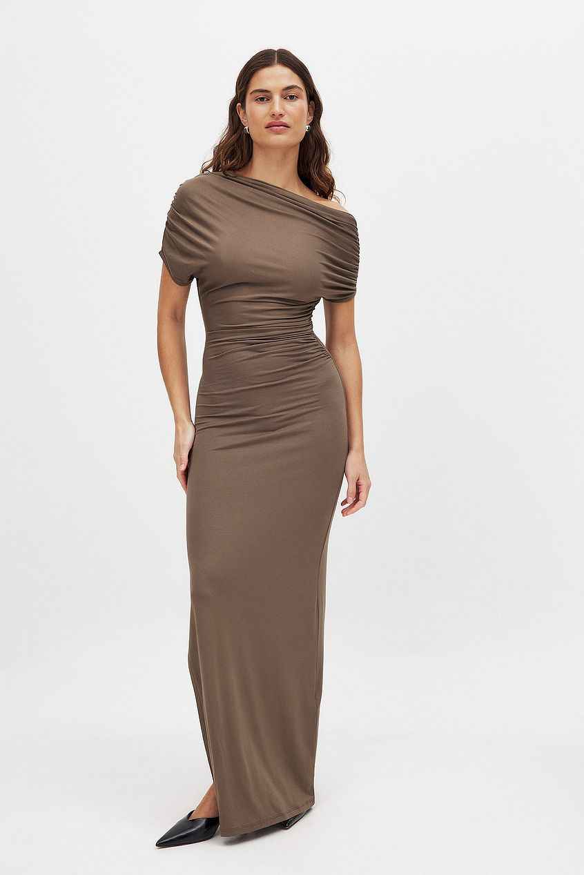 Na-kd Soft Line Draped Maxi Dress