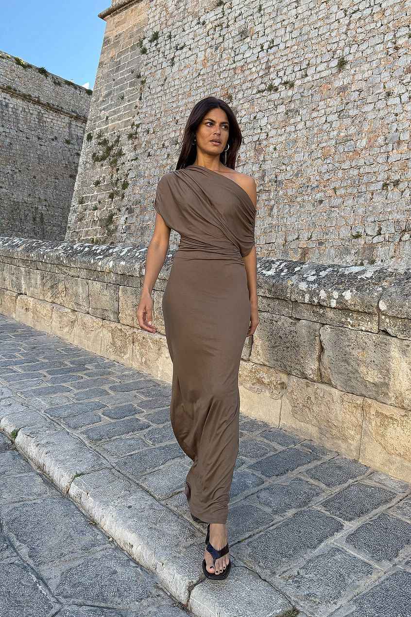 Na-kd Soft Line Draped Maxi Dress