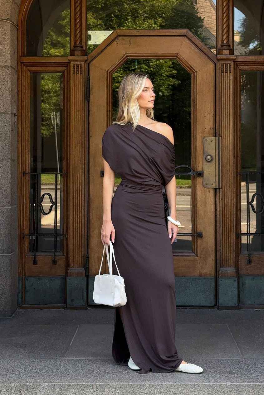 Na-kd Soft Line Draped Maxi Dress