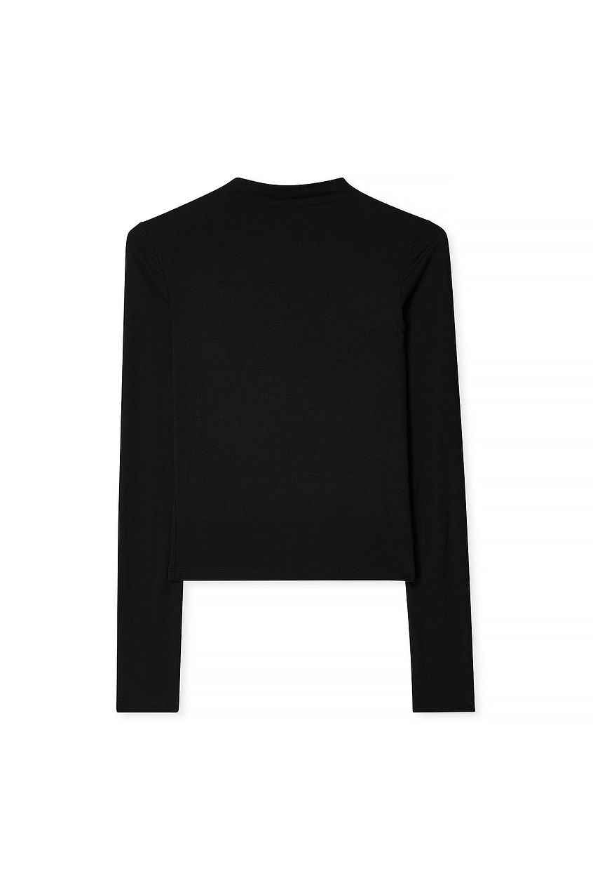 Na-kd - Soft Line Funnel Neck Long Sleeve Top