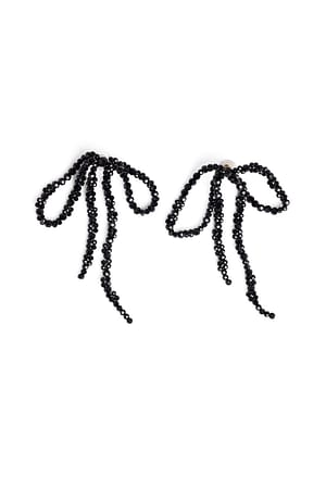 Sparkling Bow Earrings Black