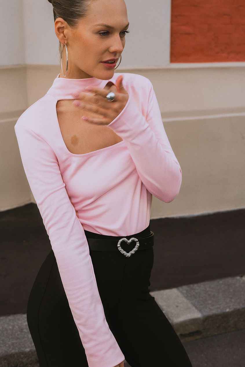 Na-kd - Square Neck Choker Detail Top