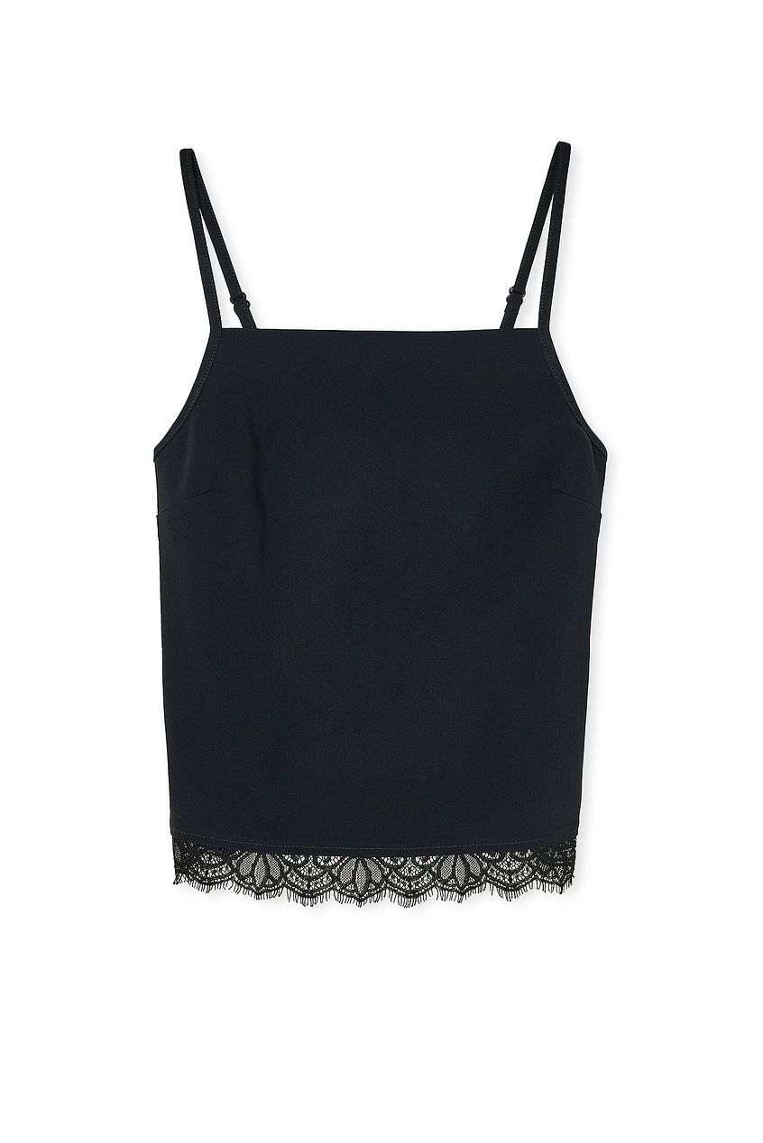 Square Neck Lace Detail Top