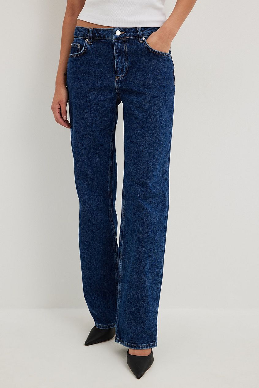 Straight Mid Waist Jeans