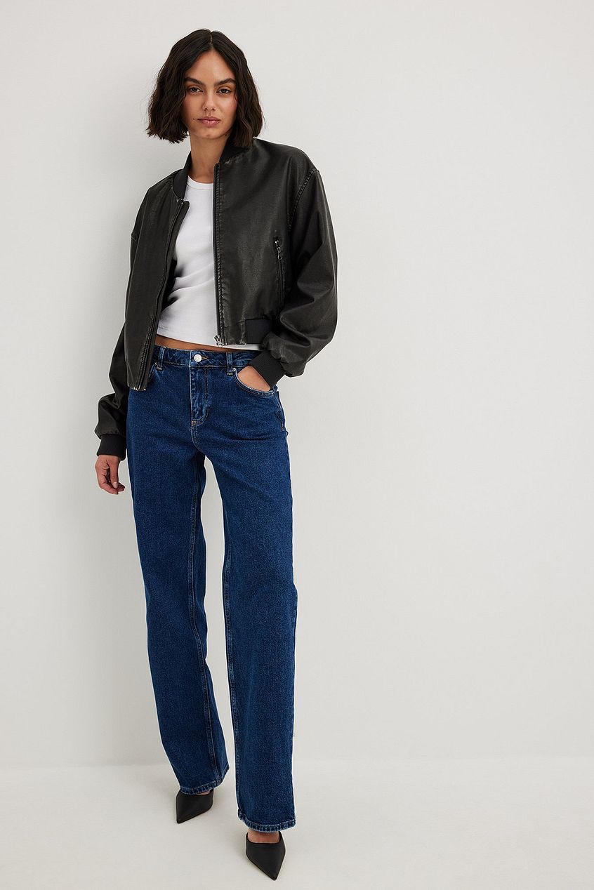 Straight Mid Waist Jeans