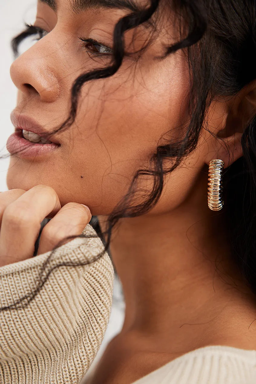 Striped Chubby Earrings