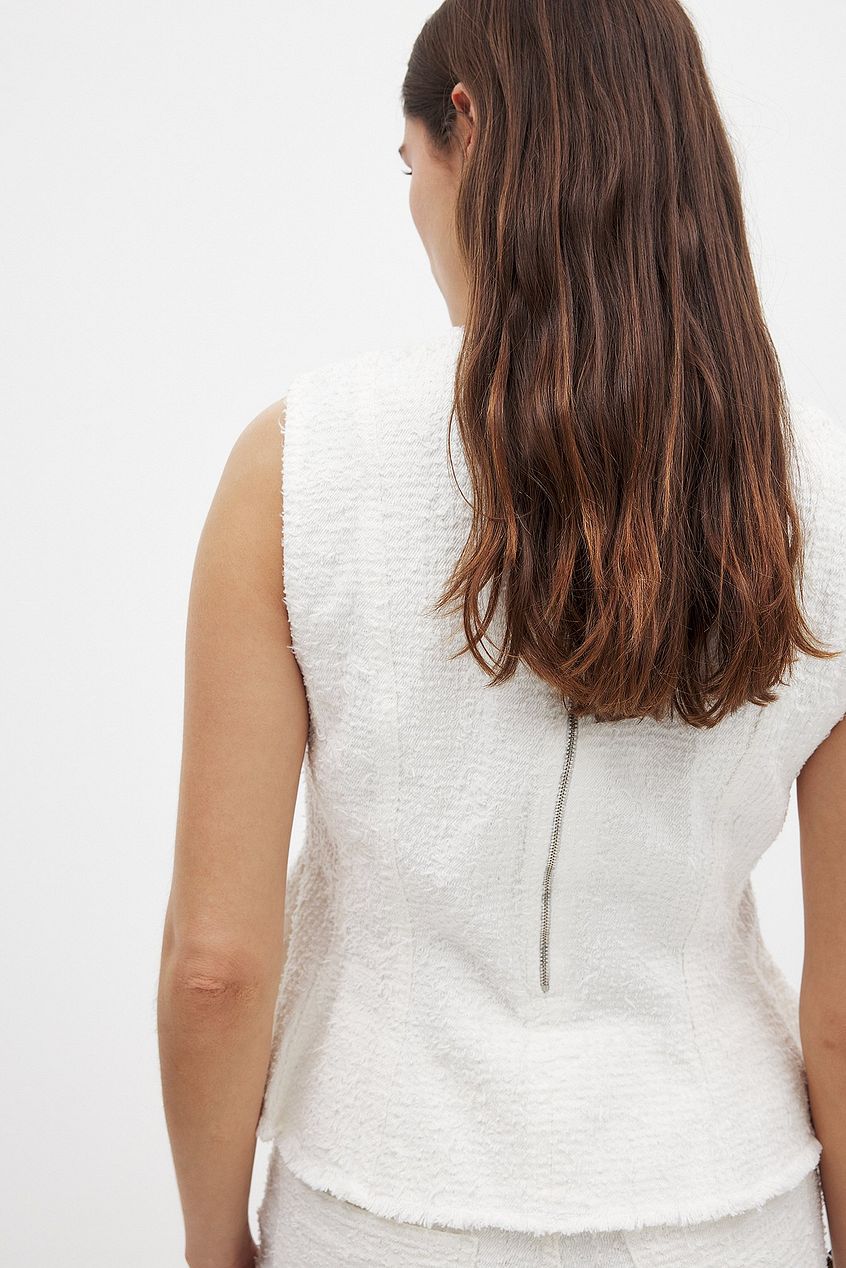 Na-kd Structured Detail Denim Top