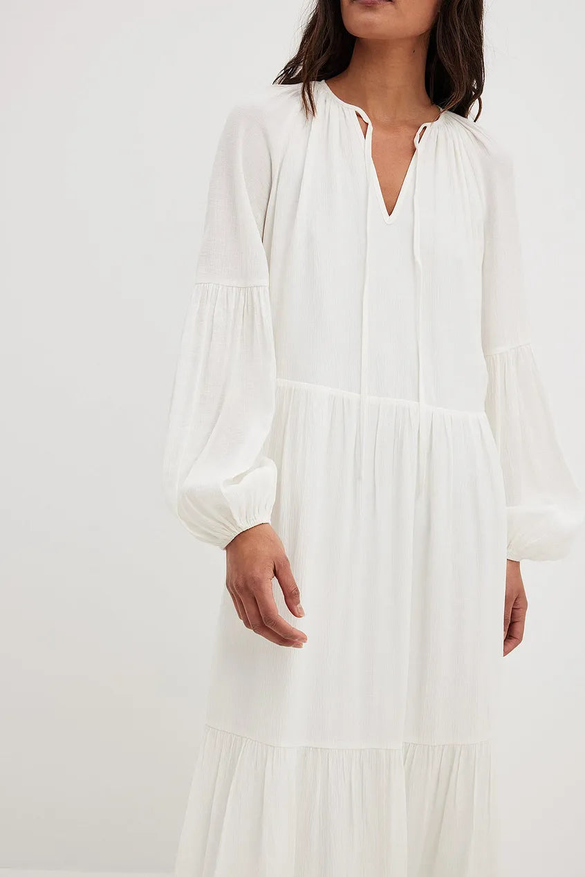 Structured Flowy Maxi Dress
