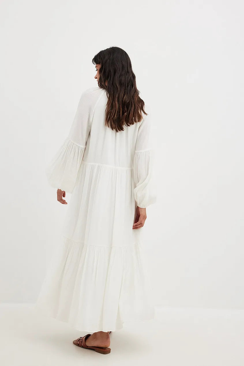 Structured Flowy Maxi Dress