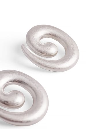 Swirl Blob Earrings Silver