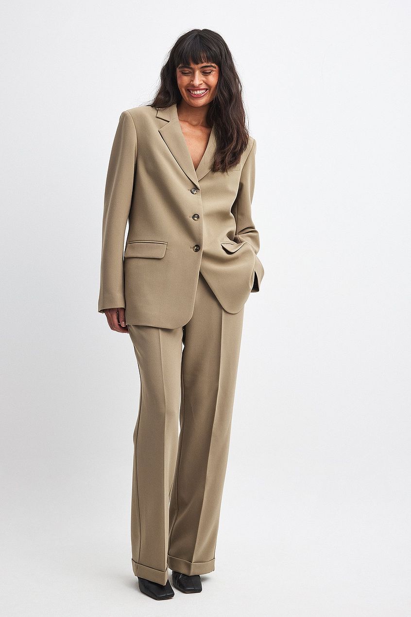 Tailored Mid Waist Suit Pants