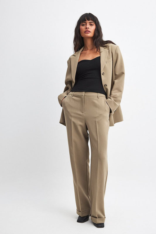 Tailored Mid Waist Suit Pants