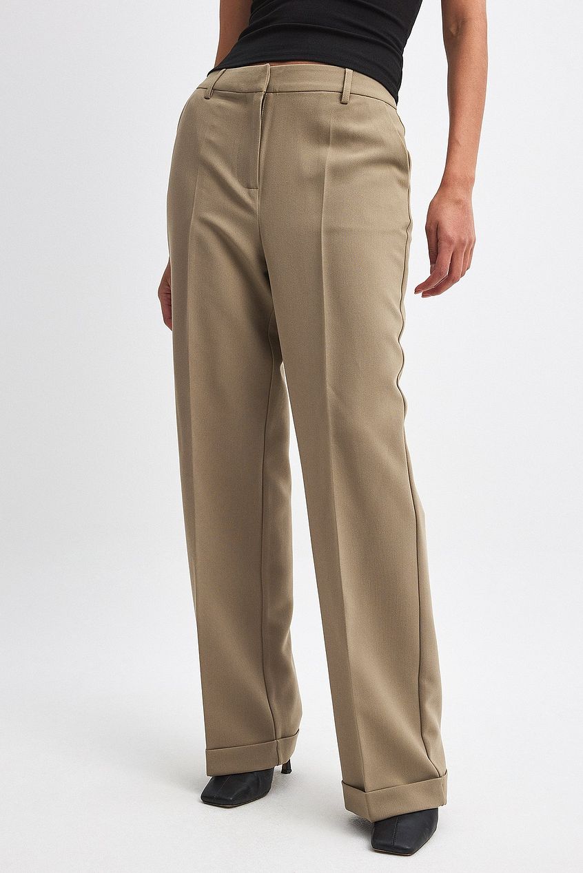 Tailored Mid Waist Suit Pants