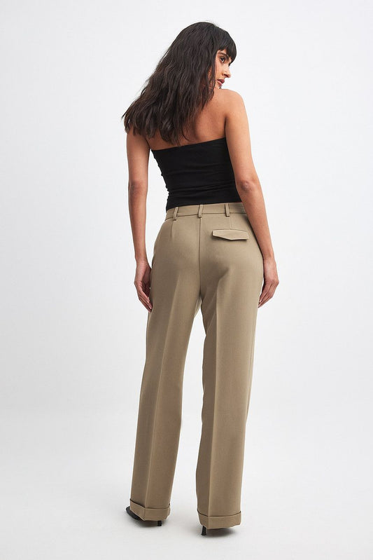 Tailored Mid Waist Suit Pants