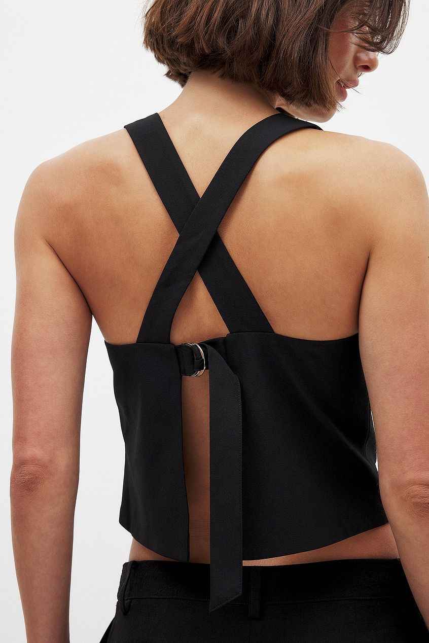 Na-kd Tailored Open Back Vest Top