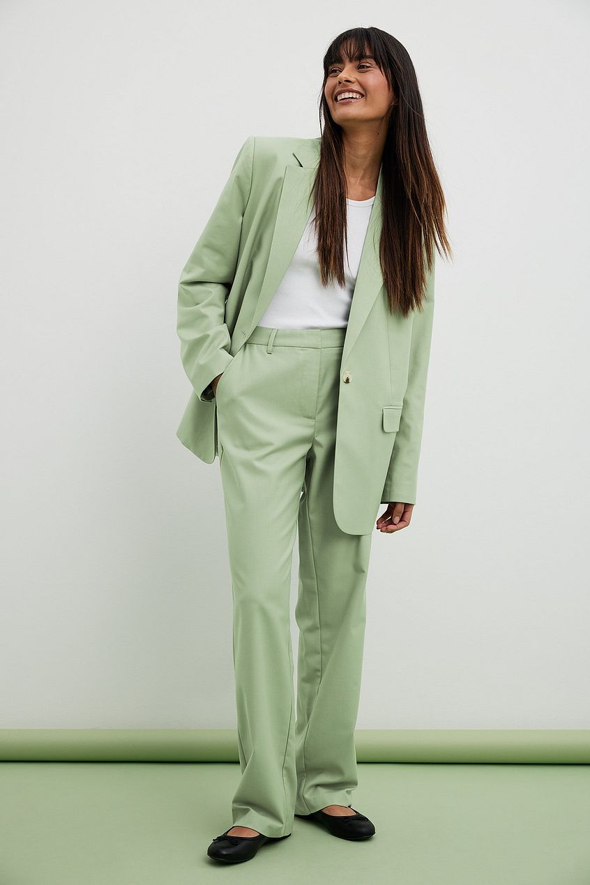 Tailored Straight Leg Suit Pants